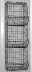Glory & Grace Rustic Industrial Wall Mount General Store Multi-Basket Rack