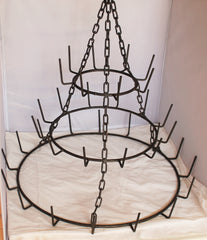 Three Tier 22" Hanging Rustic French Farmhouse 36 Arm Bottle Tree Glass Drying Mug Dryer Rack