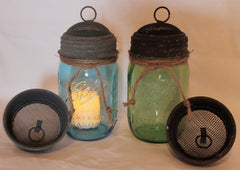 Mason Jar Screened Dome Lid with Ring Top, Set of 2