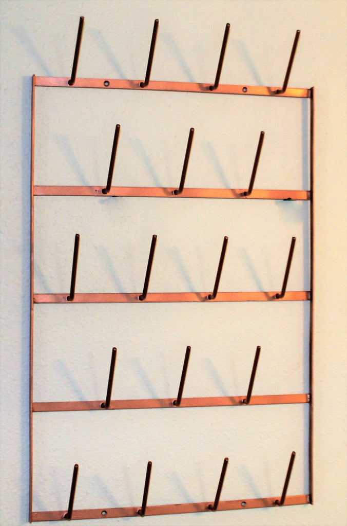 Glory & Grace Rustic Industrial Copper Wall Mount 18 Arm Bottle Tree Glass Drying Mug Dryer Rack