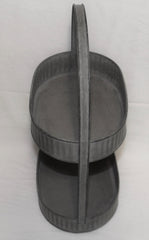 galvanized oval two tier tote detail
