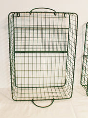 Green Metal General Store Cubbie Shelves, Set of Two