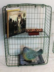 Green Metal General Store Cubbie Shelves, Set of Two