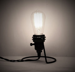 Primitive Industrial Wire Base Accent Lamp with Edison Bulb