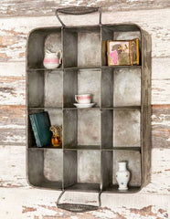 Versatility! Galvanized 12 section Seedling Tray Shadow Box Cubbie