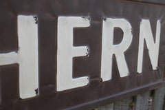 Huge 57" Vintage Inspired Embossed Metal SOUTHERN Sign