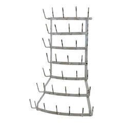 Farmhouse White Bow-Front 36 arm Bottle Dryer Mug Rack