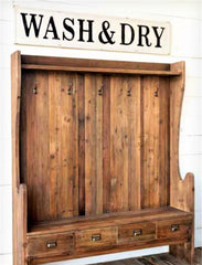 Huge 58" Vintage Inspired Embossed Metal WASH & DRY Laundry Room Sign