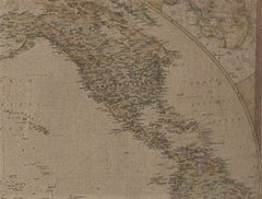 Large Cotton Canvas & Iron Bars Map of The World Wall Map
