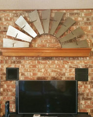 Huge 58" Antique Inspired Metal Half Windmill