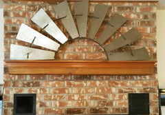 Huge 58" Antique Inspired Metal Half Windmill