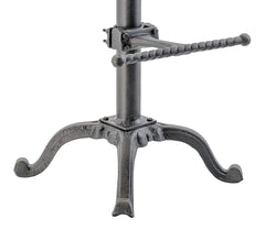 Industrial Cast Iron and Solid Wood Adjustable Counter / Bar Stool with Footrest