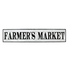 37" Industrial Embossed Enameled Metal FARMER'S MARKET Sign