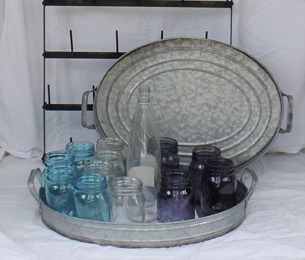 Big Rustic Farmhouse Galvanized Serving Tray