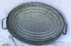 Big Rustic Farmhouse Galvanized Serving Tray