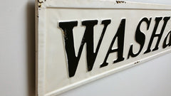 Huge 58" Vintage Inspired Embossed Metal WASH & DRY Laundry Room Sign