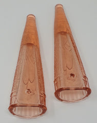 Antique Dugan Glass Company Pink Depression Glass WOODPECKER Wall Vases