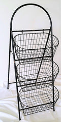 Farmer's Market Wire Display Stand, 3 Large Baskets
