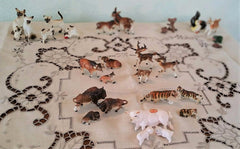 HTF! VINTAGE BONE CHINA MINIATURE SIAMESE CATS, Set of 3 Figurines, MIJ