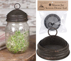 Mason Jar Screened Dome Lid with Ring Top, Set of 2