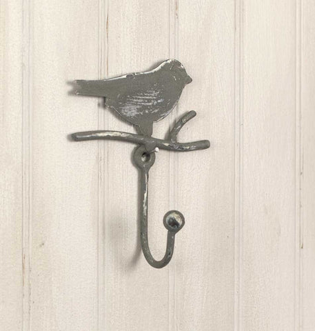 Song Bird on Branch Wall Hook, Set of 2