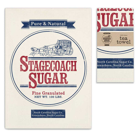 Stagecoach Sugar Printed Cotton Feedsack Kitchen Tea Towels, Set of Two