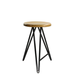 Artisan Hand Crafted Mid-Century Modern Hairpin Bar Height Stools, SET OF 2