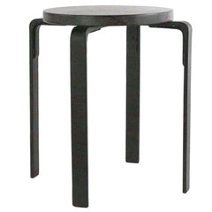 Mid-Century Artisan Crafted Forged Iron Dining Height Stool