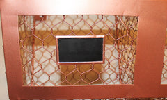 Glory & Grace Copper Rustic Industrial Farmhouse Wall Mount Kitchen Bins Shelf, Chalkboard Tags