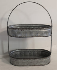 galvanized oval two tier tote 3