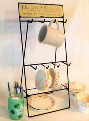 Vintage Inspired Coffee Bar Folding Mug & Cup Rack