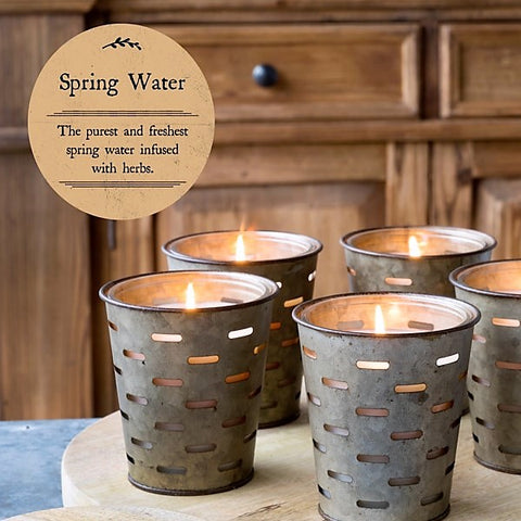 Olive Bucket Candle, SPRING WATER Fragrance