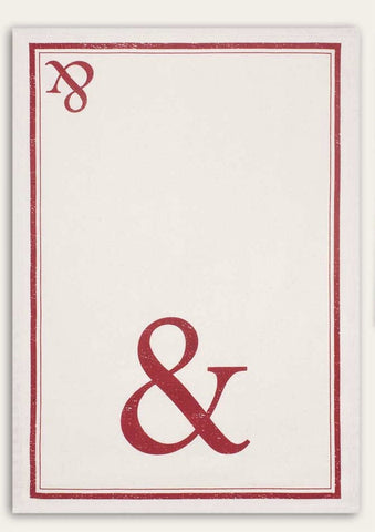 Red Ampersand Feedsack 100% Cotton Kitchen Tea Towels, Set of Two