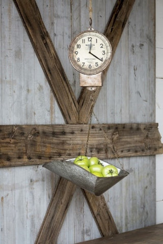 Hanging General Store Hansen Produce Scale Farmhouse Clock