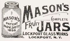 Mason Jars Print Feedsack 100% Cotton Kitchen Tea Towels, Set of Two
